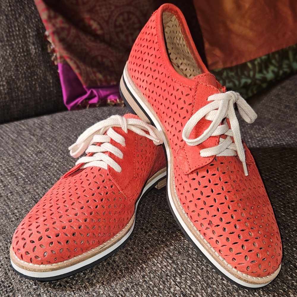 Aquatalia Red Perforated Flats